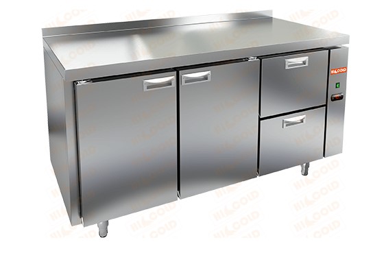 Холодильный стол HICOLD SN 112/TN P, без агрегата, 2 двери, 2 ящика (-2...+10°С)